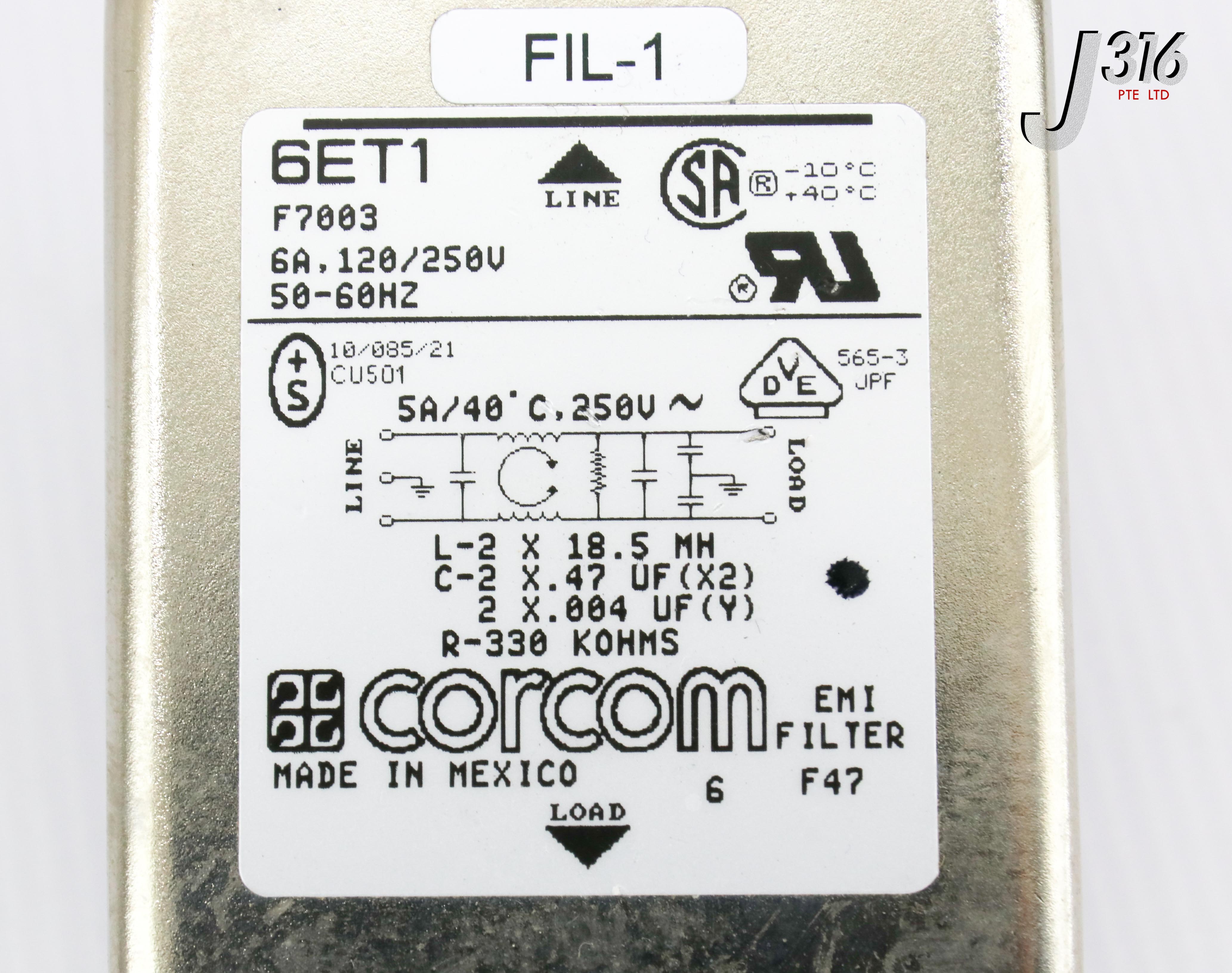 18734 CORCOM EMI FILTER, 6A, 120/250V, 50-60HZ 6ET1 | eBay